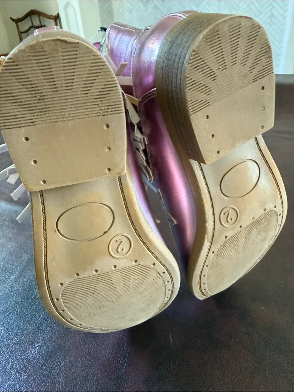 Dream Pairs Metallic Pink Kids Western Bootie